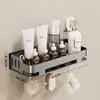 Prateleira de Temperos de Cozinha com Ventosa Montada na Parede Gancho para Pano Sem Furos Armazenamento Multifuncional na Parede para Condimentos