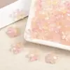 Contas de Vidro Flor de Cerejeira Tridimensionais com Gradiente de 10mm com Furo Central, Contas Soltas Flor de Cinco Pétalas, Acessórios de Joias para Corrente de Celular DIY Feitos à Mão