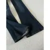 Jeans de campana azul oscuro vintage para mujer, perfectos para figuras petite en verano, muy estilosos, de corte holgado, no apretados en las piernas, pantalones de campana de largo completo