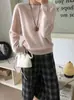 Deseo para "Naranja" Suéter de Punto de Lana Cachemir Cepillada Suave y Elástica Cuello Redondo Mujer 26 Otoño Invierno