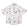 Camisa de manga curta com estampa de gato retrô e divertida estilo americano, masculina e feminina, estilo universitário, praia, uso preguiçoso, blusa solta para o verão