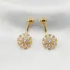 Joyería para piercing con incrustación de circonita, barra de acero inoxidable, accesorios de cobre, base de rosca externa giratoria, adorno para ombligo