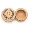 Caja de Dientes de Bebé en Stock, Caja Redonda de Madera de Haya para Guardar Dientes, Caja de Almacenamiento para Cordón Umbilical y Cabello de Bebé, Caja de Recuerdos de Dientes de Bebé para Niños