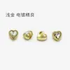 Botón de metal en forma de corazón de diamante de 8 mm en oro rosa para camisas, botón en forma de corazón para cárdigans de punto, faldas, tops de gasa y seda