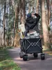 Carrinho dobrável portátil para acampamento, trailer de acampamento, piquenique, barraca ao ar livre, pequeno trailer de puxar, capacidade superdimensionada