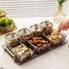 Snack snack candy snack nut com prato de lanche quatro grades em camadas leve de luxo snack plate fabricante