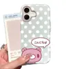 Funda de Oso de Lunares Adecuada para iPhone 17, Estilo Europeo y Americano Funda para Teléfono 18 Pro Max, Apple 16 Pro Bloqueo de Color A prueba de Golpes 15 Funda Suave