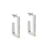 Nuevos pendientes de acero de titanio de otoño estilo retro nicho clásico geométricos cuadrados huecos incrustados con diamantes pendientes de estilo igual al de la celebridad de internet venta al por mayor
