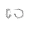 Brincos de Metal em C Trançado Torcido Enrolado com Zircônia Design de Nicho Feminino High-end Light Luxury Brincos Fashionáveis Brincos