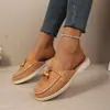 Comércio Exterior Tamanho Grande Chinelos Europeus e Americanos Primavera Bico Aberto Meio Chinelo para Usar Fora Calce Fácil Mula Sapatos Preguiçosos Meio Chinelo Casual para Mulheres