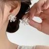 Pendientes Minimalistas Estilo Coreano de Fuegos Artificiales Deslumbrantes, Fuegos Artificiales de Diente de León Plateados, Pendientes de Alta Gama y Elegantes para Mujer, Lujosos y con Estilo