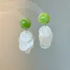 Brincos Turquesa Resistentes com Design de "Pena", Presilhas de Mosquito, Brincos Estilo Étnico Vintage para Mulheres