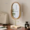 Espejo estilo vintage, espejo de maquillaje de madera, decoración del hogar, espejo de mesa de pie estilo chino, espejo de tocador giratorio, espejo de mesa para dormitorio