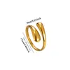 Moda Europeia e Americana estilo ins anel simples de aço titânio banhado a ouro 18K anel geométrico irregular de aço inoxidável sensação de linha