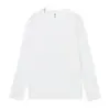 2026 Pesado 300G Blanco Cepillado Holgado Cuello Redondo Manga Larga Camiseta Color Sólido Capa Base Superior Hombres Mujeres Estilo Otoño Invierno