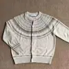 Cardigã de malha Fair Isle de manga comprida para homens, estilo casual de outono, suéter retrô, peça externa, jaqueta de casal de alta qualidade