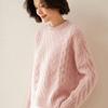 Suéter de Cachemira Pulóver Estilo Perezoso Camisa Base Tejida Cuello Redondo Grueso Seis Hilos Giro de Mujer Espesor para Mujer Otoño e Invierno