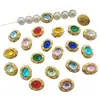 Caixa Mágica Oval Cravejada de Diamantes Anel Rosto de Ovo de Pombo com Oito Furos Zircônio Pulseira de Miçangas DIY Colar Contas Espaçadoras Acessórios Olho de Gato