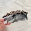 Pente Elegante com Strass Invertido para Mulheres, Ferramenta de Penteado para Fixar Cabelos Soltos na Nuca, Pente de Cabelo Estilo Coreano para Franja