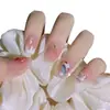Uñas con Temperamento Fresco Llevando Diamante Rosa Mariposa Uñas Postizas Deseo Puro Piezas de Uñas Avanzadas Pegatinas para Uñas Largas