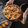 Bandeja de Melamina para Assar com Alça, Prato Raso, Prato Ocidental para Bife, Assadeira de Pizza, Prato Raso Comercial