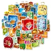56 Adesivos Coloridos para Mala, Material para Colagem de Caderno de Viagem Pet Fofo Retrô Literário, Adesivos Decorativos à Prova d'Água e Sem Rastros