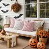 Nueva funda de almohada de peluche con forma de fantasma y calabaza de Halloween para cruzar la frontera, cojín de felpa con bordado 3D, decoración navideña