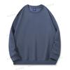 Sudadera de Algodón Chino de 320g para Otoño e Invierno, Cuello Redondo, Engrosada, con Hombros Descubiertos, Tops Casuales de Manga Larga para Hombre y Mujer, Sudaderas de Color Sólido con Estampado de Logotipo