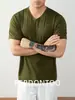 Camiseta Masculina Manga Curta Gola V 60S Modal Algodão Toque de Nuvem Verão 2026 Nova Cor Lisa Fresca e Amiga da Pele
