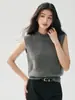 Esencial para capas: Chaleco de punto 100% cachemir para mujer, sin mangas, versátil, simple y de estilo relajado