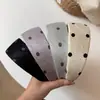 Diadema de Tela de Lunares Grandes Estilo Coreano con Ala Ancha, Elegante Diadema Alta para Uso Diario, Pasador, Lazo para el Cabello, Accesorio para el Cabello