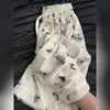 Pantalones casuales estampados de cintura alta para mujer de talla grande (gordo M 150 kg), nuevo diseño de verano, pantalones casuales rectos de pierna ancha con caída.