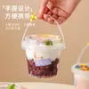 Caja para Llevar Ensalada de Frutas Bingfen White Liangfen Tangyuan S Cubo de Té con Leche Hielo de Mano Caja de Hielo Desechable Negocio