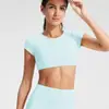 Camiseta deportiva de yoga europea y americana transfronteriza de Amazon, top de fitness y running ruso corto ajustado, estilo de mujer sin espalda