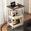 Carrinho Pequeno Móvel Prateleira de Armazenamento Mesa de Cabeceira Mesa Lateral para Sofá da Sala de Estar Mesa de Centro Prateleira de Armazenamento para Lanches