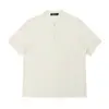 Camiseta Masculina de Cor Sólida com Botões e Manga Curta Verão Casual Malha Fina Estilo de Rua Americano Versátil Blusa Pulôver