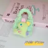 Nuevo Dinosaurio Colorido Lindo Dibujo Animado DIY Monedero Tejido a Mano Bolso de Mano Funda para Auriculares Bolsa Tejida a Mano