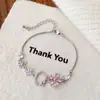 Pulsera de Diamante Rosa Flor Gatito Lindo Cortada Lujo Ligero y de Gama Alta Pulsera de Diseño de Moda Simple Dulce Elegante