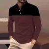 Camisa polo de manga larga transfronteriza, una prenda superior para hombre elegante y lujosa con un tacto de alta gama y un cuello clásico