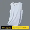 Colete Personalizado de Algodão Puro com Ombros Largos e Sem Mangas para Homens, Camisa Base para Esportes de Verão e Lazer Fitness Masculino