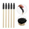 Herramientas para Extensiones de Pestañas, Cabezal de Cepillo Espiral, Mango de Madera de Colores, Palillo de Bambú, Cepillo para Pestañas, Cepillo para Cejas, Brocha de Maquillaje, Desechable al por Mayor