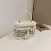 Bolsa caixa texturizada nicho color-blocking bolsa pequena feminina 2026 nova tendência moderna versátil casual bolsa de ombro único transversal
