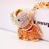 Llavero creativo de elefante de cristal con incrustaciones de diamantes, llavero de animal, accesorios para bolso, colgante de metal, pequeño regalo