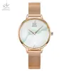 Relógio Feminino SK Relógio Famoso Feminino Moda Simples Padrão Mármore Relógio de Quartzo Pulseira de Couro À Prova D'água Relógio Feminino Transfronteiriço 0039