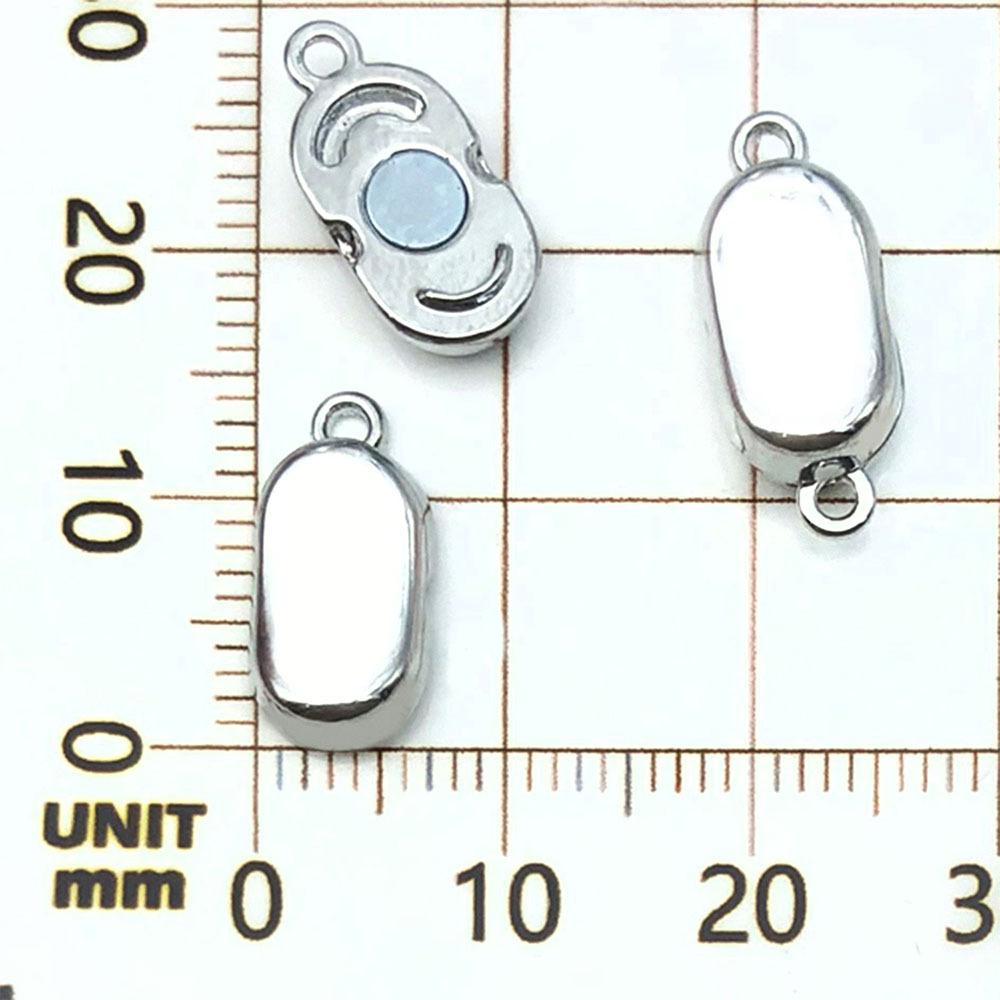 19857-HD-银色锌合金元宝形磁吸扣17x7mm-2.5