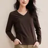 Camiseta Blanca de Manga Larga con Cuello en V Antibacteriana Grado 10A para Mujer con Tacto de Algodón Similar a la Seda 2026 Otoño Prenda Base Superior con Nuevo Estilo Capa Interior