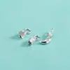 Colgante Seiko de Plata de Ley S925 Colgante Tulipán Campanilla Colgante Luna Creciente de Diamante Colgante de Pulsera de Cristal