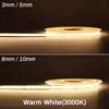 Fita de LED Cob Autoadesiva Ultra-Fina de 3mm de Largura, Luz de Linha Colorida Flexível, Canaleta de 5mm, Tira de Luz Decorativa para Modelo de Carro