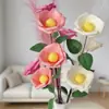 Ramo de Flores Artificiales de Rosa Rizada con Borde Ondulado de Tres Cabezas para Decoración de Sala de Estar, Decoración de Macizos de Flores de Jardín Vegetal y Paisajismo