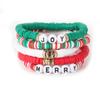 Pulseira elástica de cerâmica mole colorida tecida transfronteiriça de Natal, combinação boêmia de letras, pulseira multicamadas